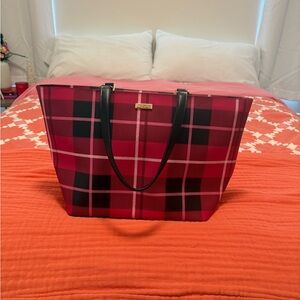 Kate Spade Pink and Black Plaid Tote